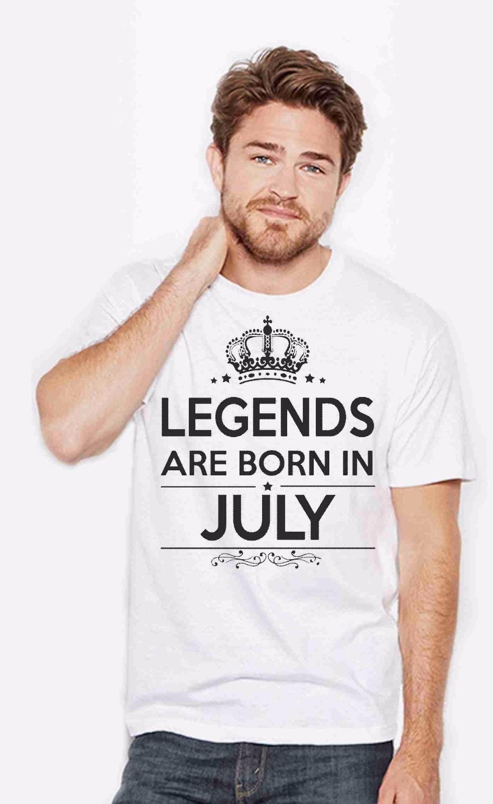 MAGLIETTA UOMO/DONNA PER COMPLEANNI LEGEND ARE BORN IN..