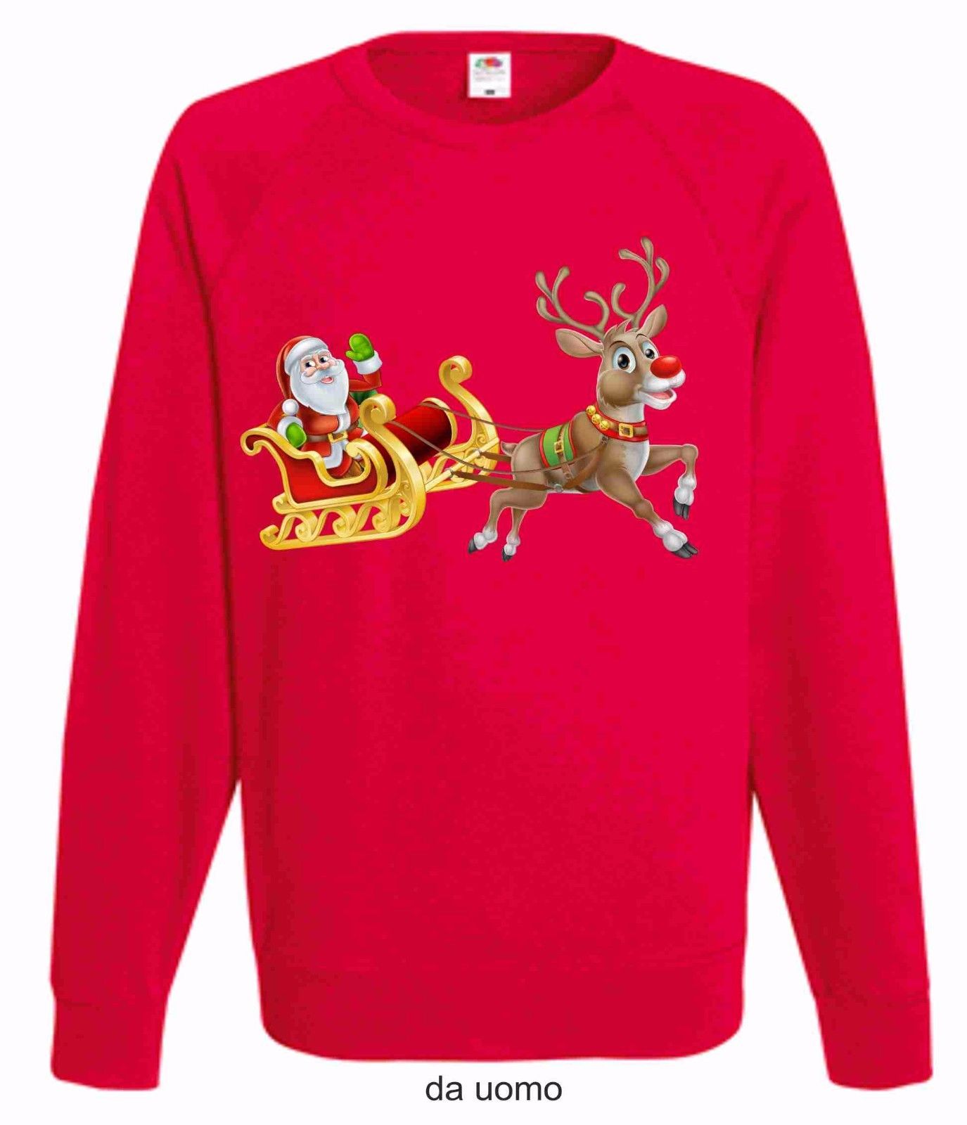 FELPA ROSSA UOMO_DONNA  FRUIT OF THE LOOM PER IL TUO NATALE: SLITTA