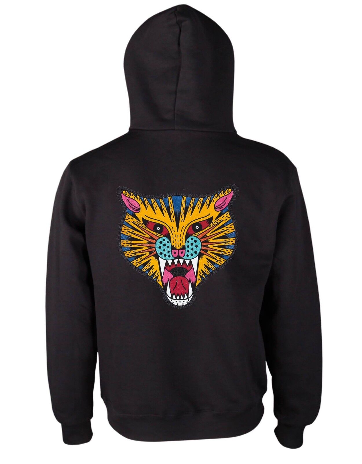 FELPA RAPPER UNISEX CON CAPPUCCIO E MARSUPIO CON STAMPA SU RETRO