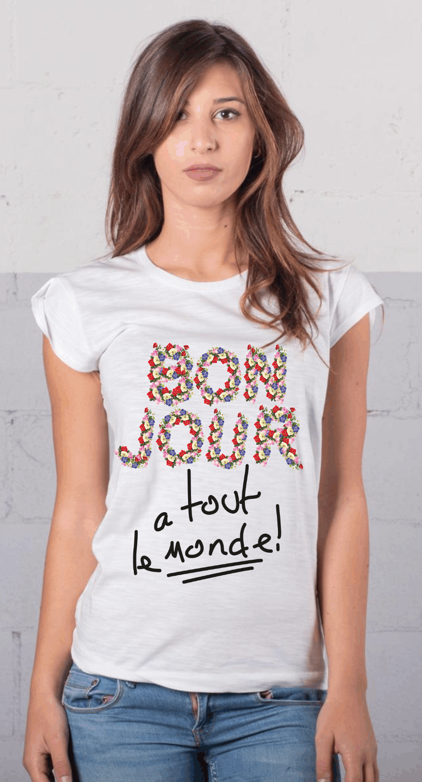 MAGLIETTE FIAMMATE  MODELLO MANICHE ARRICCIATE E CLASSICO: BON JOUR