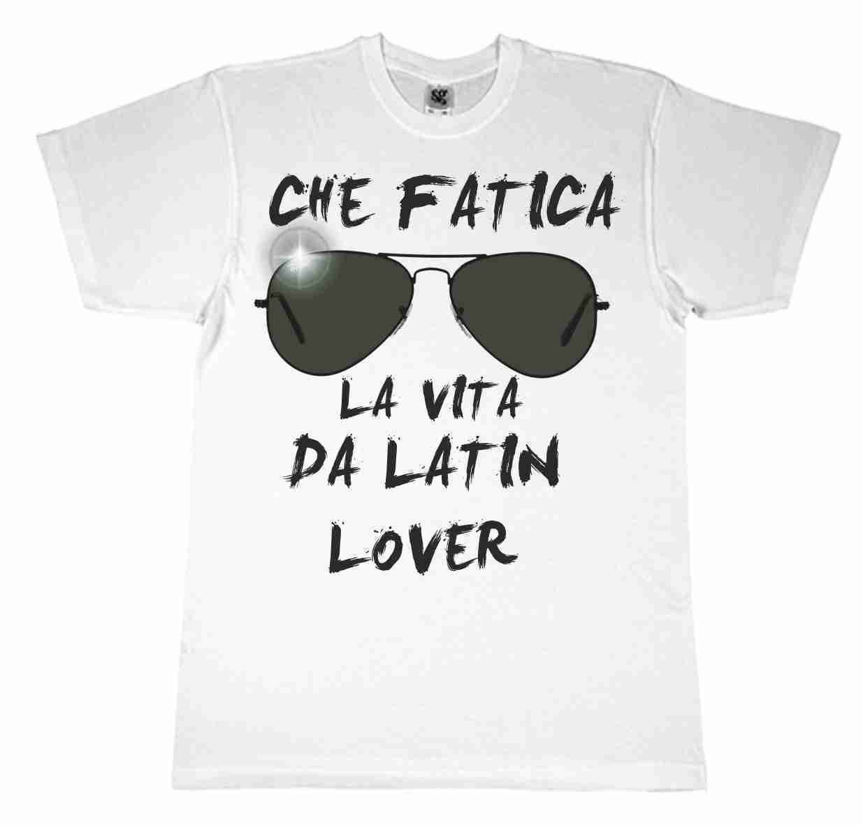 MAGLIETTA  DA BIMBO BIANCA CON STAMPA DIGITALE DIRETTA TITOLO:  LATIN LOVER