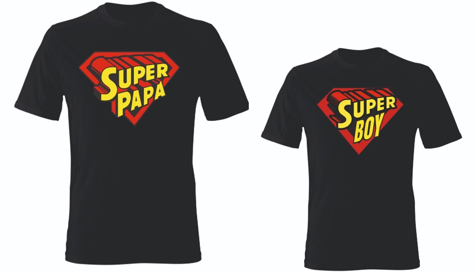 KIT DUE MAGLIETTE NERE  - PADRE E FIGLIO SUPER