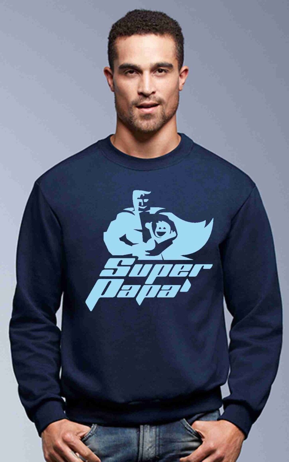FELPA  DA UOMO PER LA FESTA DEL PAPA' CON STAMPA: SUPER SUPER PAPA'