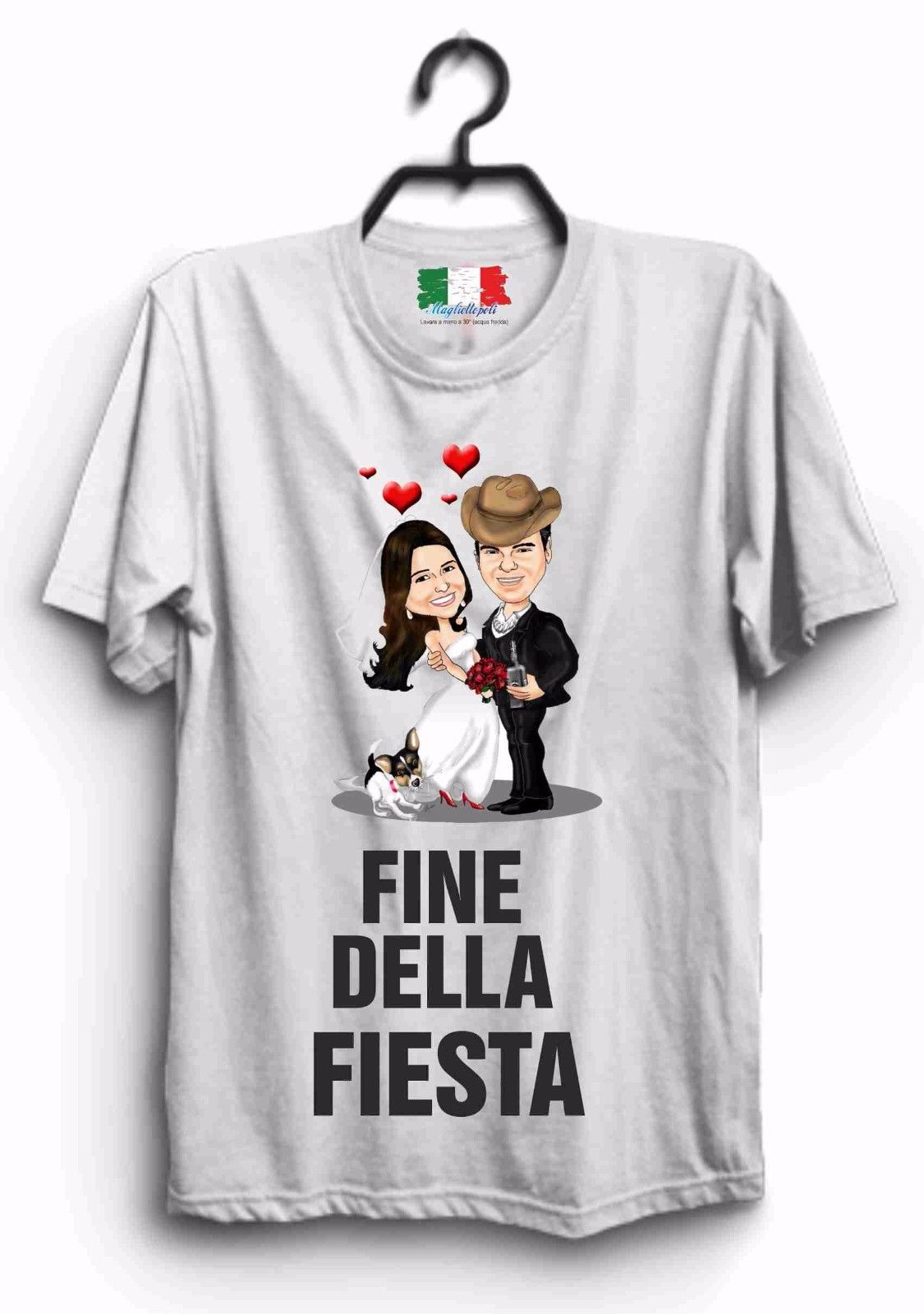 MAGLIETTA IN 100% COTONE UOMO/DONNA PER MATRIMONI:FIESTA