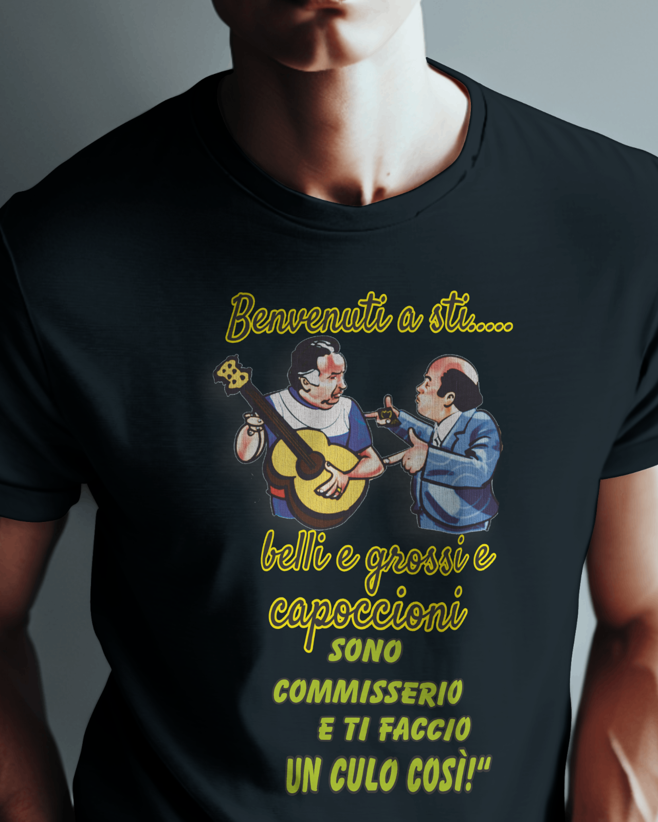 T-shirt unisex vari colori con stampa: Benvenuti...