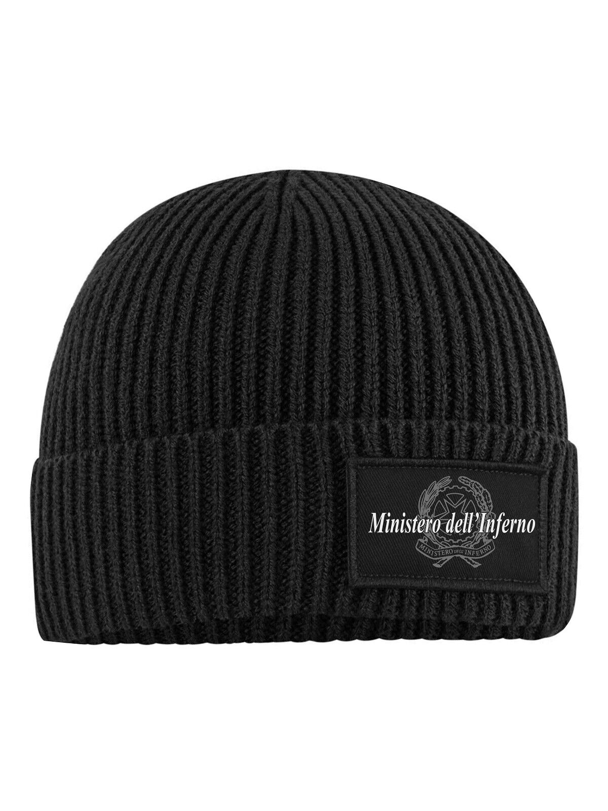 Cappellino in Lana, con Stampa Centrale Ministero dell' inferno