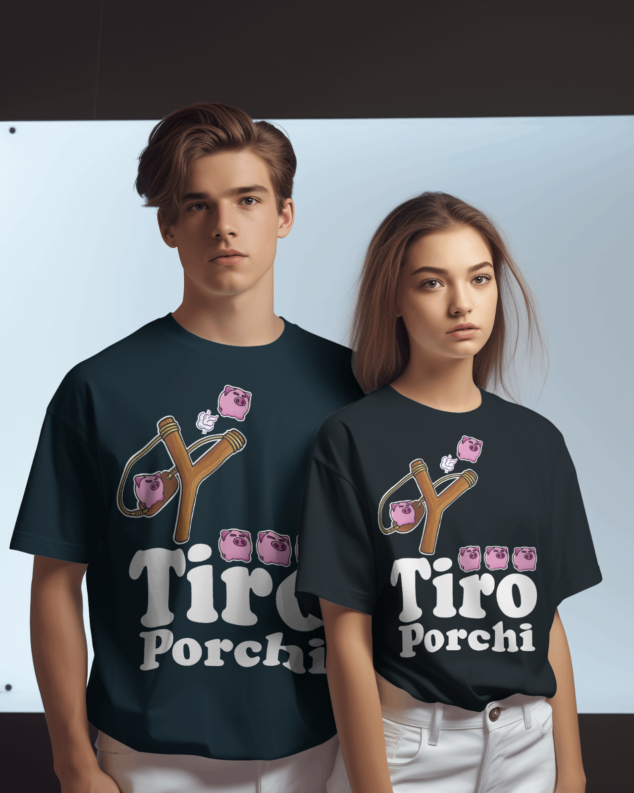 T-shirt unisex vari colori con stampa: Tiro porchi