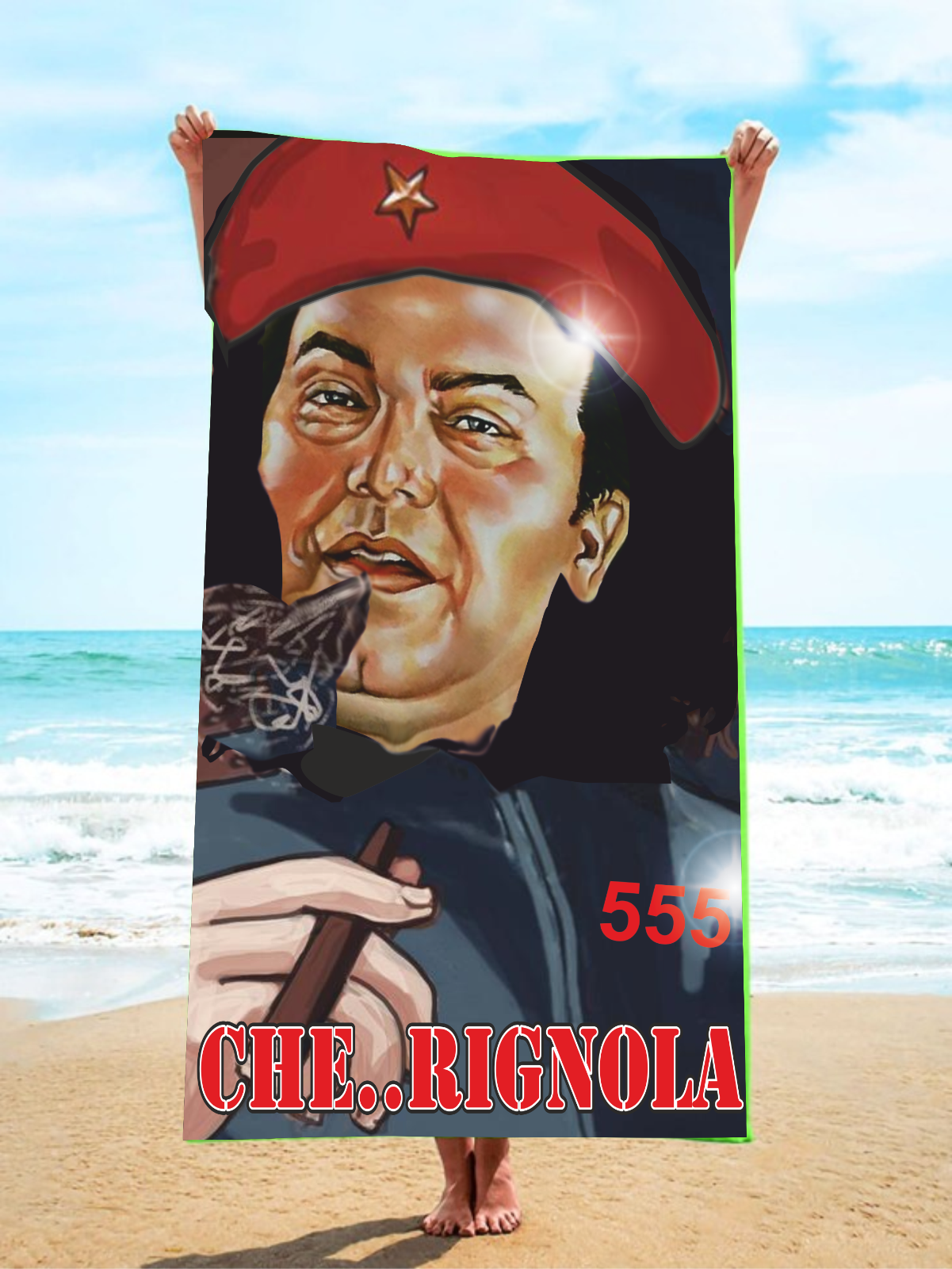 Telo stampato Che Rignola ideale per mare, piscina e palestra
