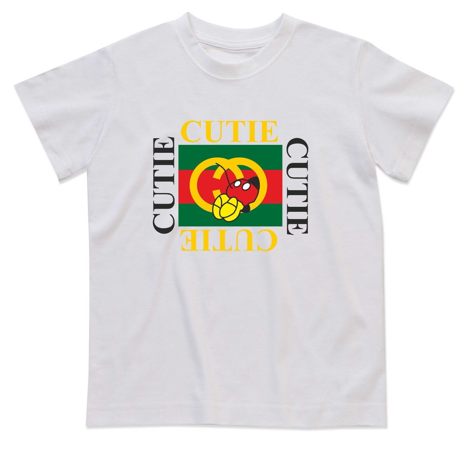 MAGLIETTA  DA BIMBO/A BIANCA E ROSA FINO A 12 ANNI CON STAMPA THRASH: CUTIE