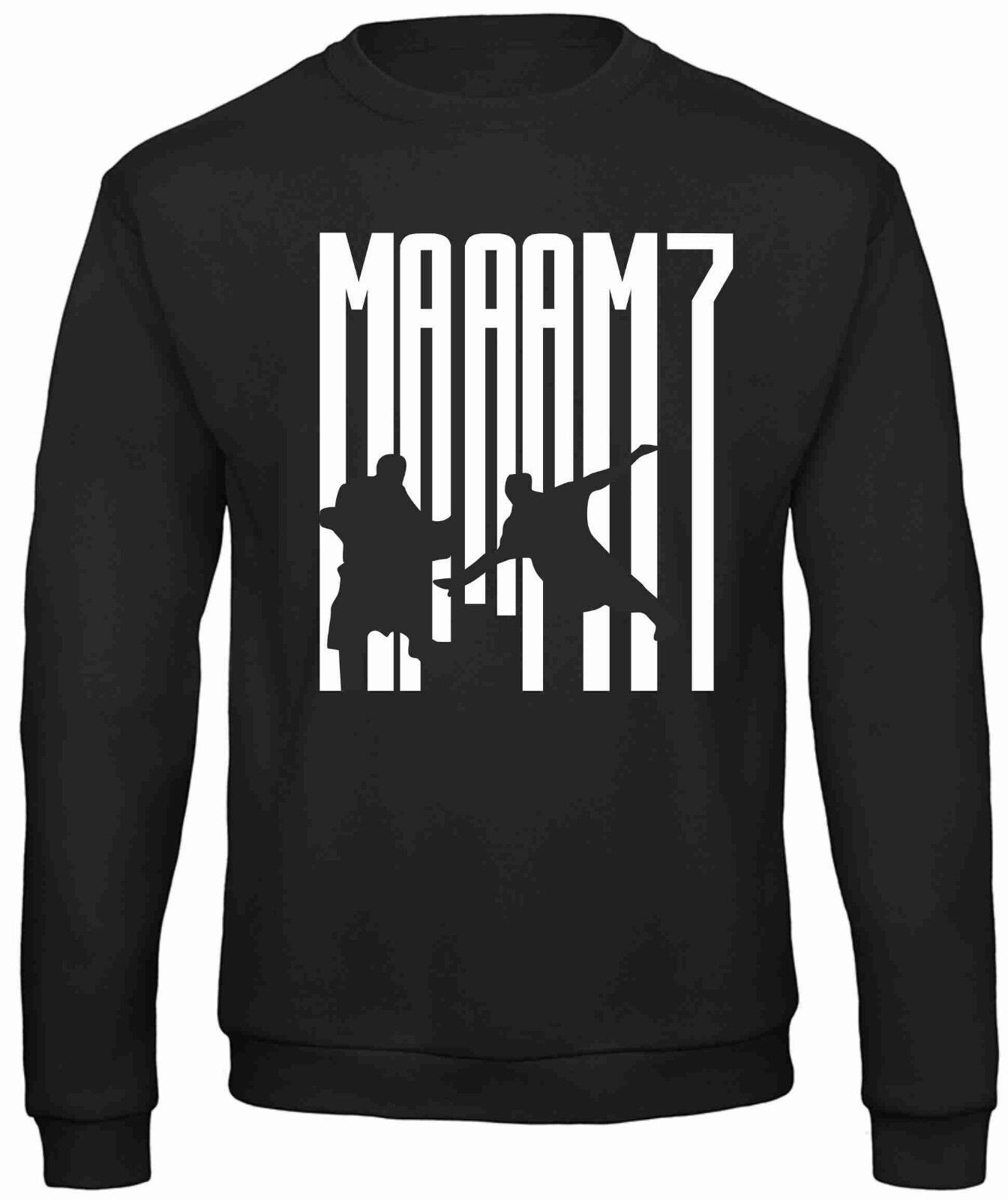 FELPA NERA STAMPATA VESTIBILITA' LARGA: STAMPA "MAMMT"