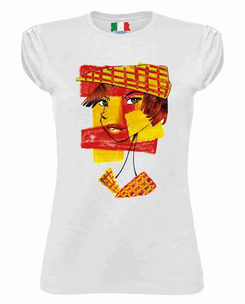 MAGLIETTA MADE IN ITALY PEZZO UNICO TESSUTO FIAMMATO TITOLO - DONNA VOLTO