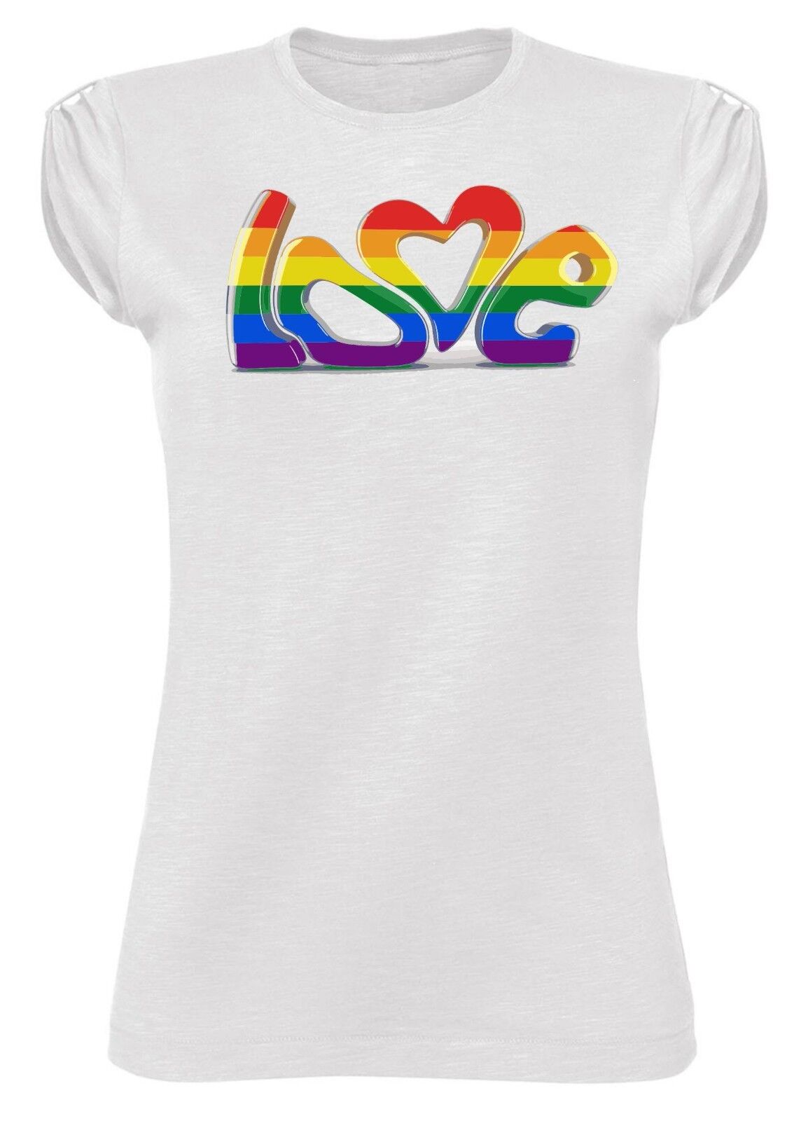 MAGLIETTA DA DONNA MADE IN ITALY TESSUTO FIAMMATO STOP HOMOPHOBIA: LOVE BI
