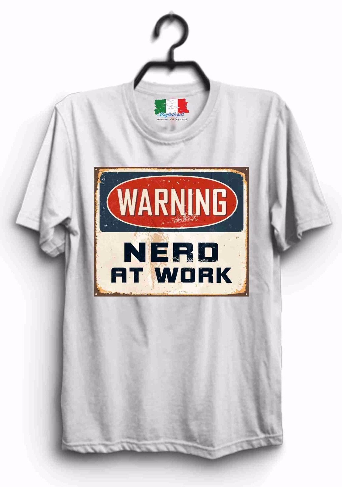 MAGLIETTA IN 100% COTONE UOMO/DONNA NERD: WARNING