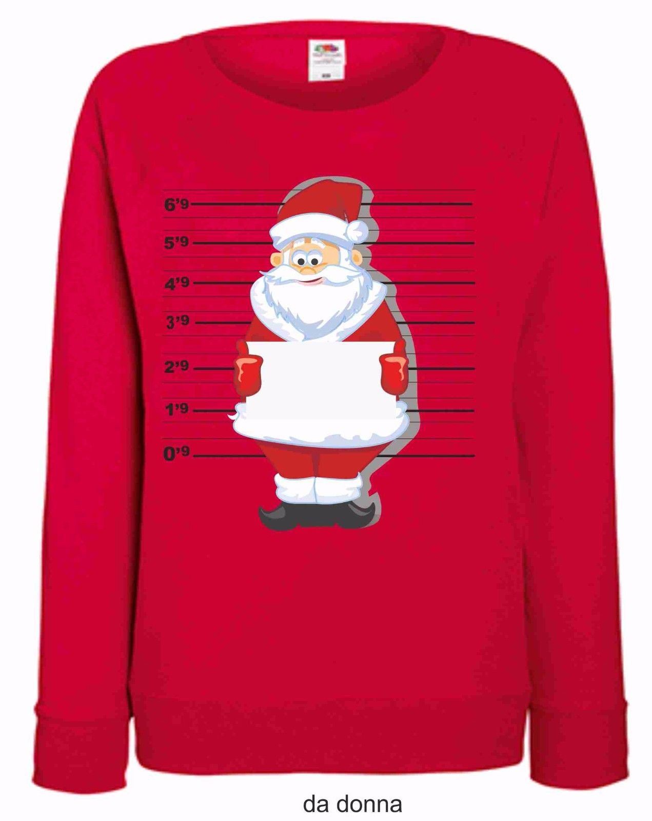 FELPA ROSSA UOMO/DONNA FRUIT OF THE LOOM PER IL TUO NATALE: WANTED