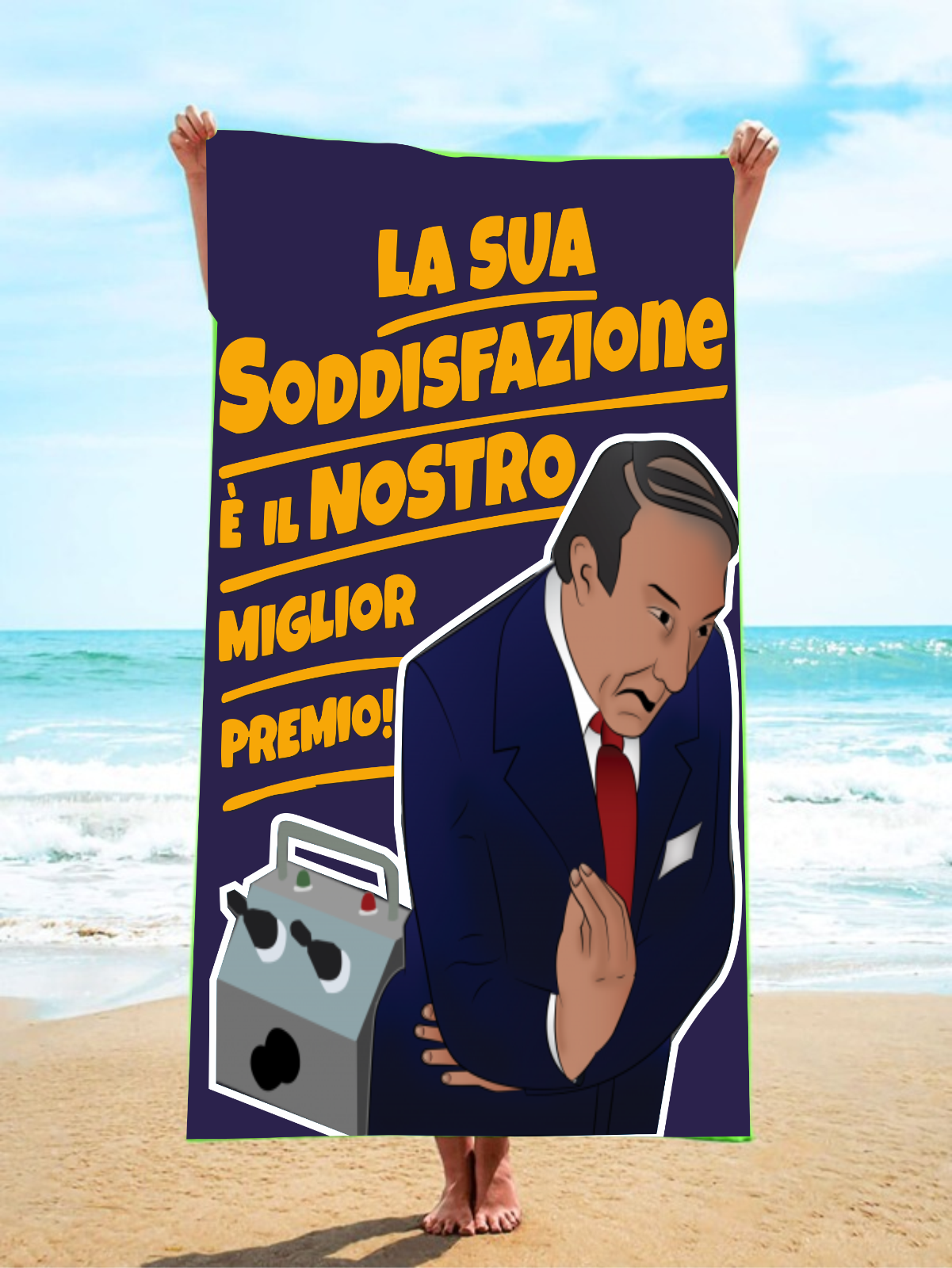Telo per piscina, mare, palestra in microfibra con stampa La sua soddisfazione