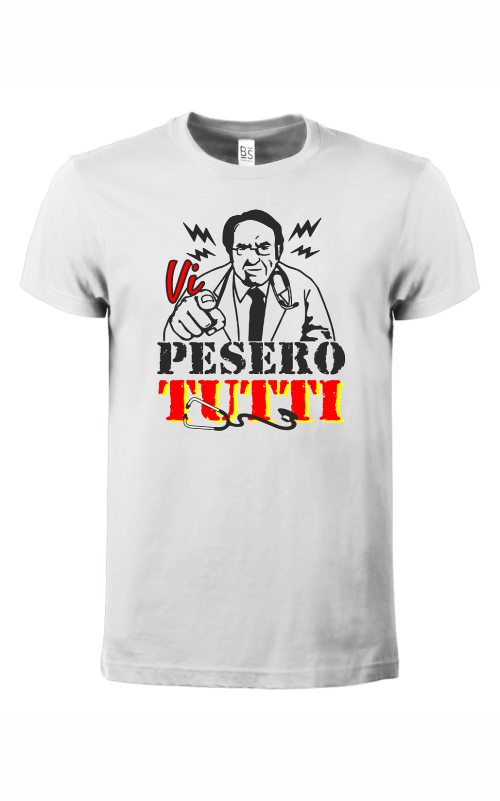 T-shirt idea regalo con stampa: Vi peserò tutti