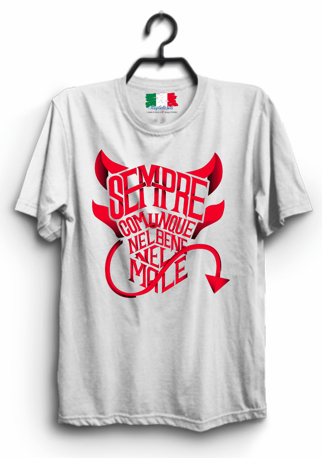 MAGLIETTA UOMO/DONNA MADE IN ITALY PER IL TIFOSO DI CALCIO: SEMPRE COMUNQUE
