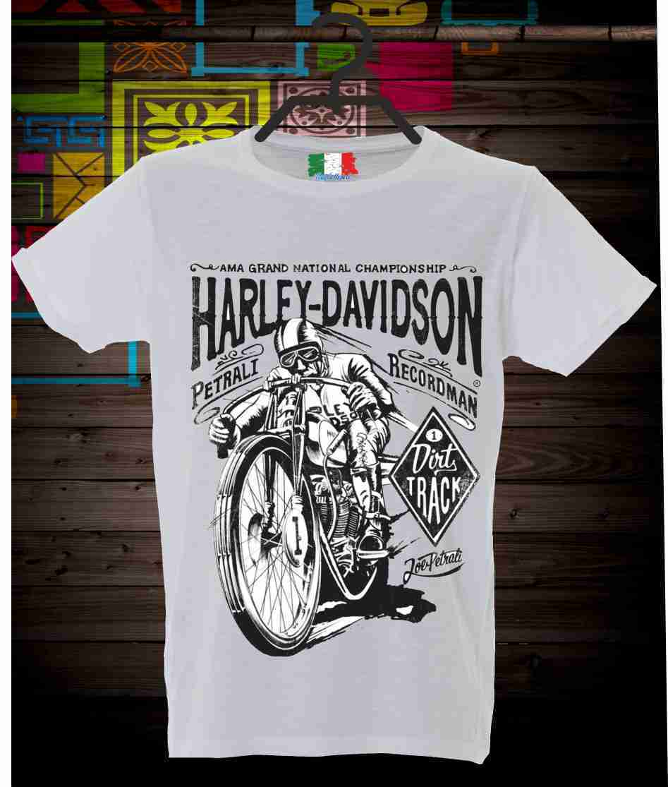 MAGLIETTA MADE IN ITALY PEZZO UNICO TESSUTO FIAMMATO TITOLO HARLEY