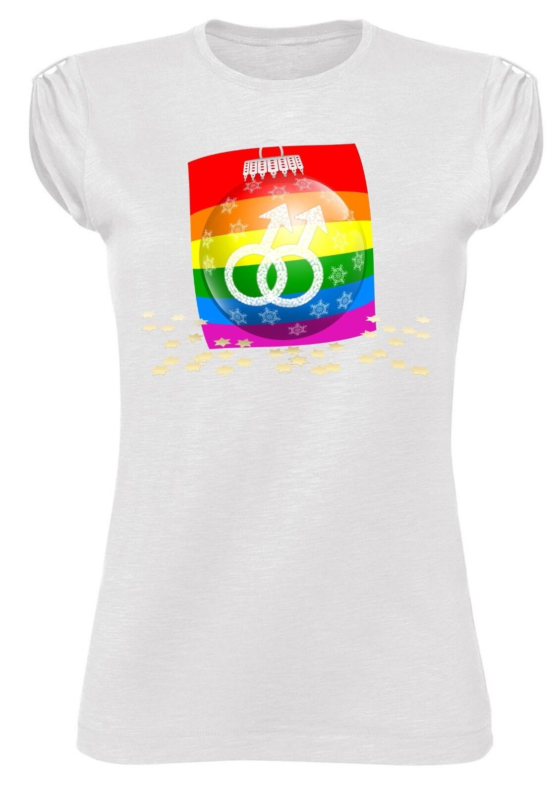 MAGLIETTA DA DONNA MADE IN ITALY TESSUTO FIAMMATO STOP HOMOPHOBIA: NATALE