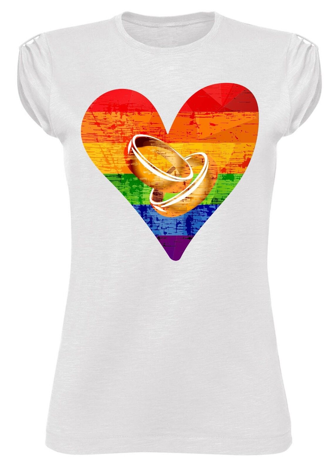 MAGLIETTA DA DONNA MADE IN ITALY TESSUTO FIAMMATO STOP HOMOPHOBIA: CUORE A