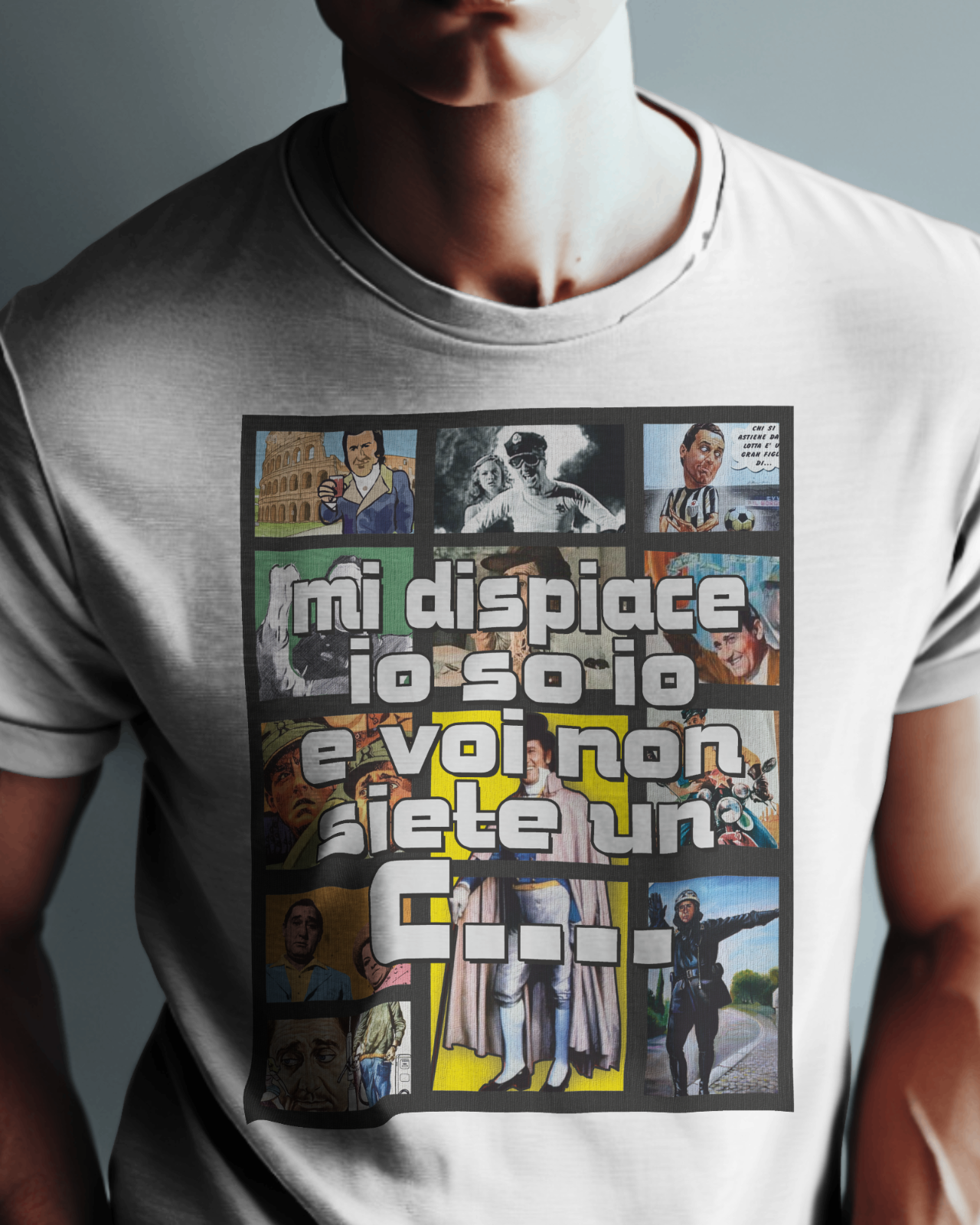 Maglietta unisex colore bianco, manica corta con stampa Io so io e voi non siete