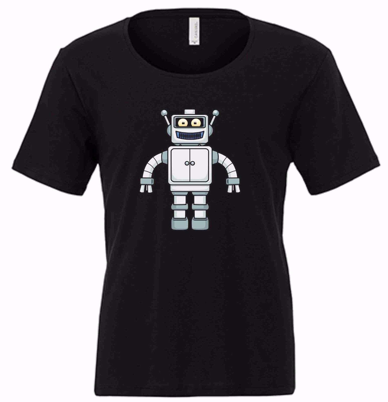 MAGLIETTA NERD CON STAMPA TITOLO: ROBOT BIANCO