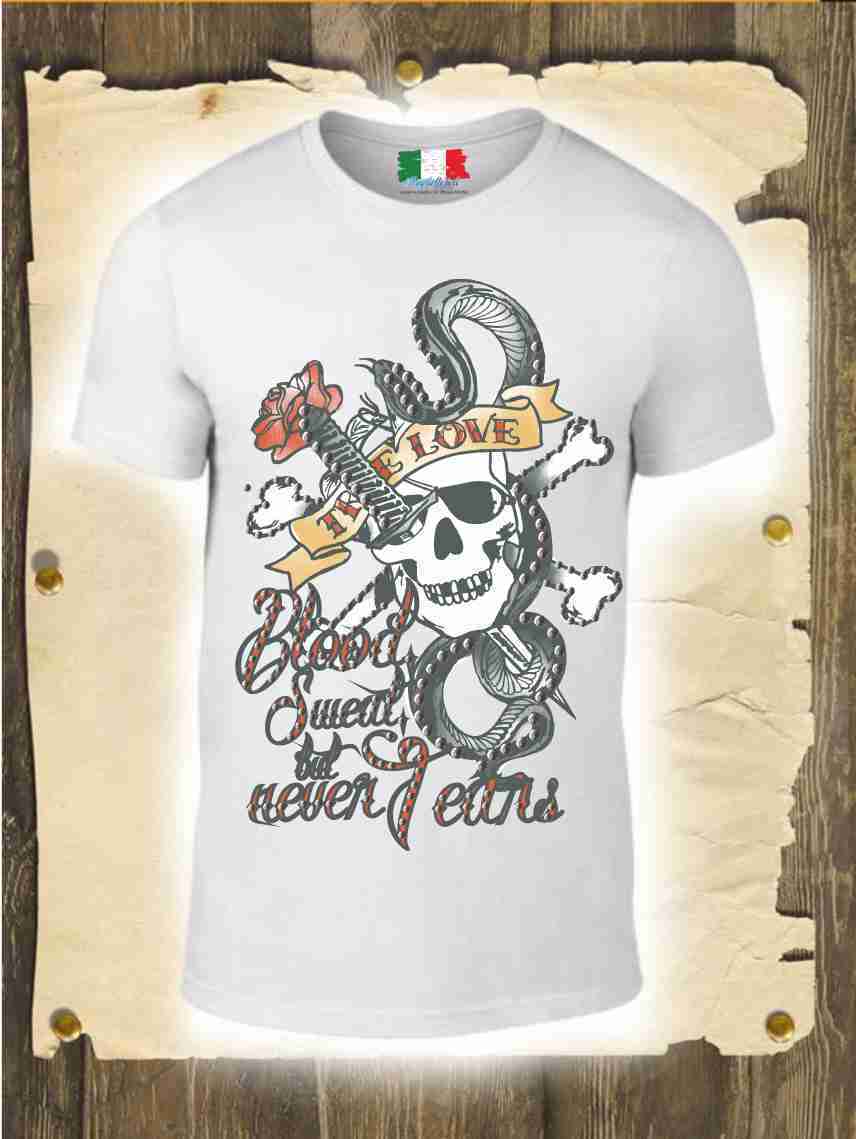 MAGLIETTA MADE IN ITALY PEZZO UNICO REALIZZATO ARTIGIANALMENTE: LOVE