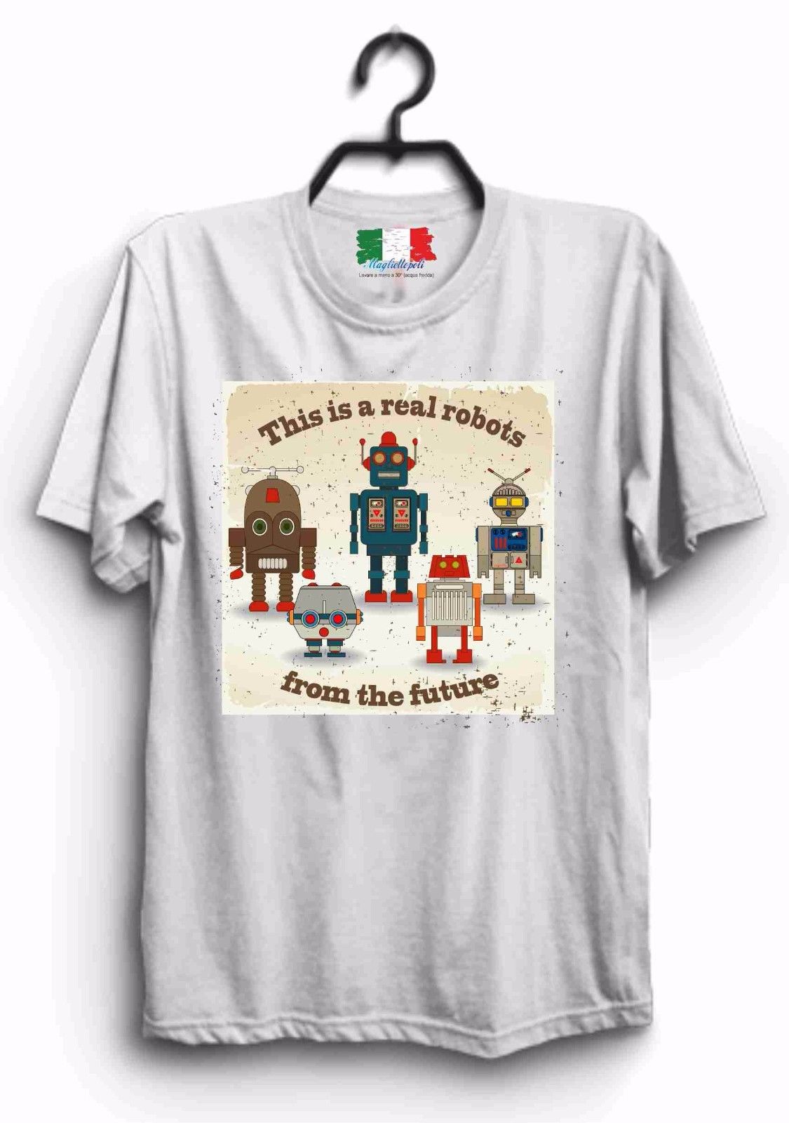MAGLIETTA IN 100% COTONE UOMO/DONNA NERD: ROBOT GRUPPO