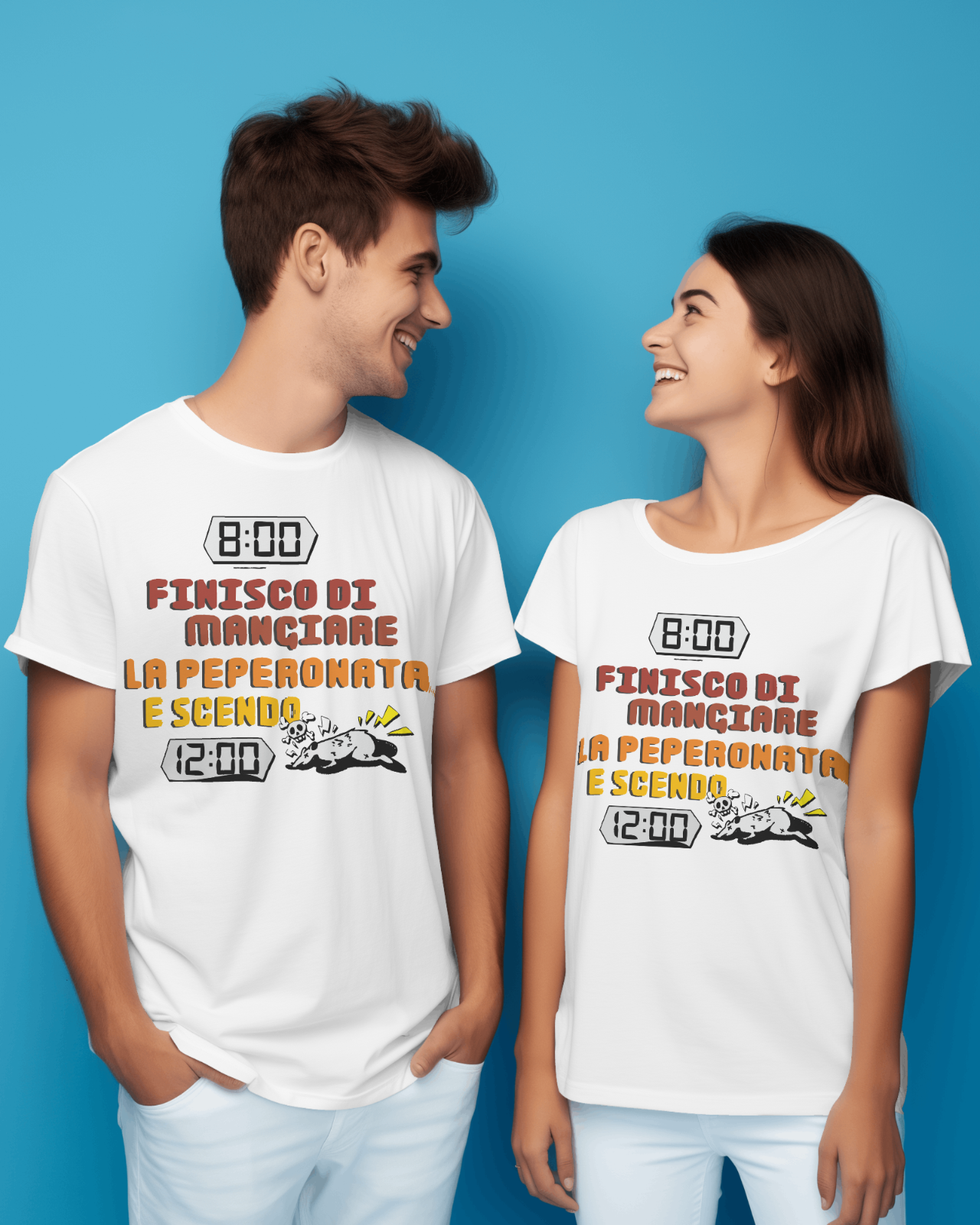 T-shirt unisex vari colori con stampa: La peperonata di aldo giovanni e giacomo