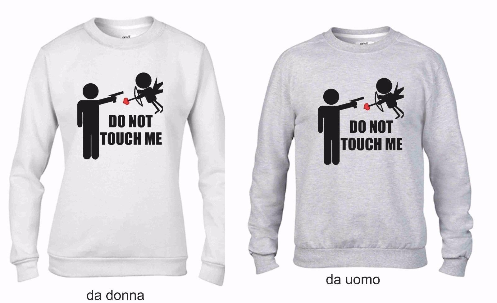 KIT 2 FELPE UNA DA UOMO UNA DONNA: DON'T TOUCH
