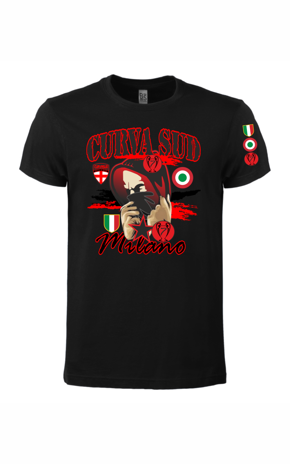 Maglietta blackred con stampa Curva sud 1899 ultras