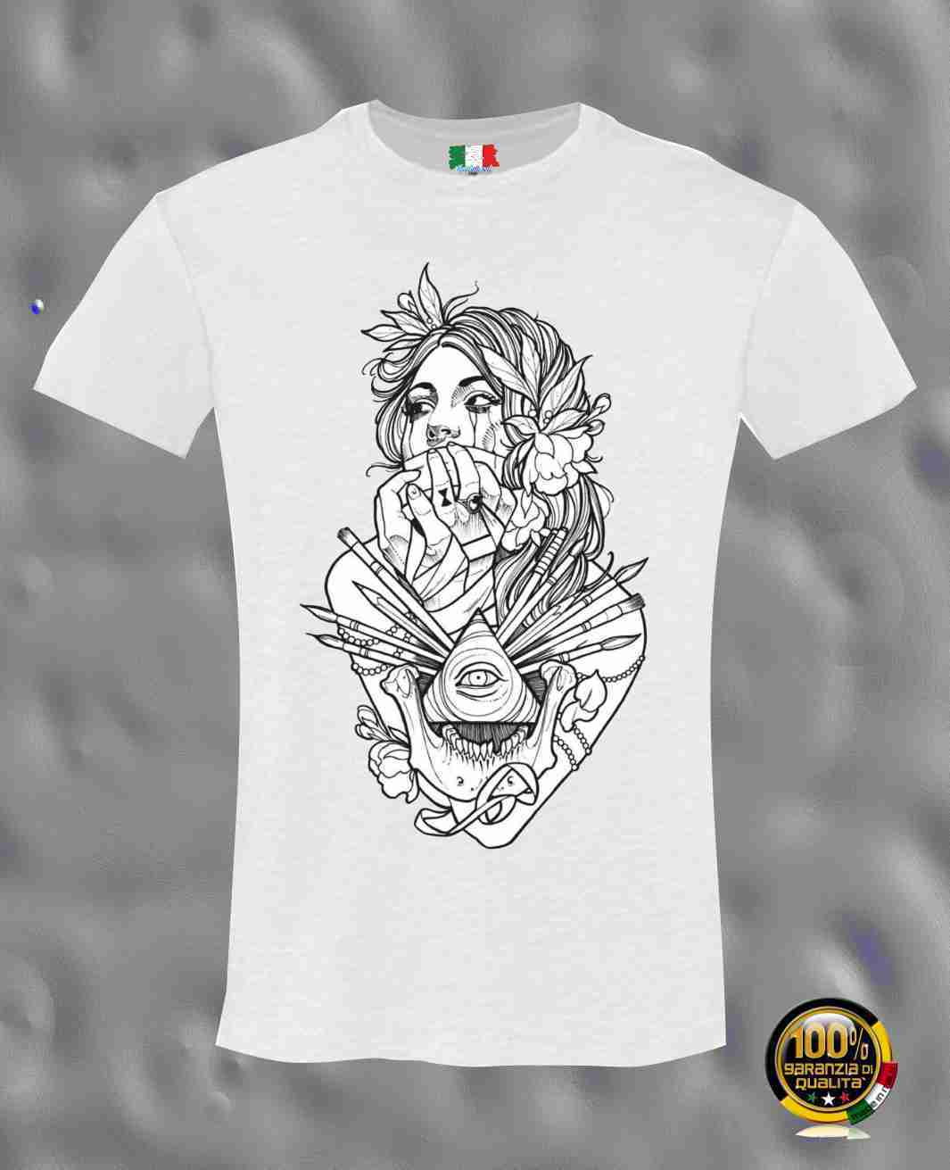 MAGLIETTA MADE IN ITALY PEZZO UNICO TESSUTO FIAMMATO SMOKE - WOMEN