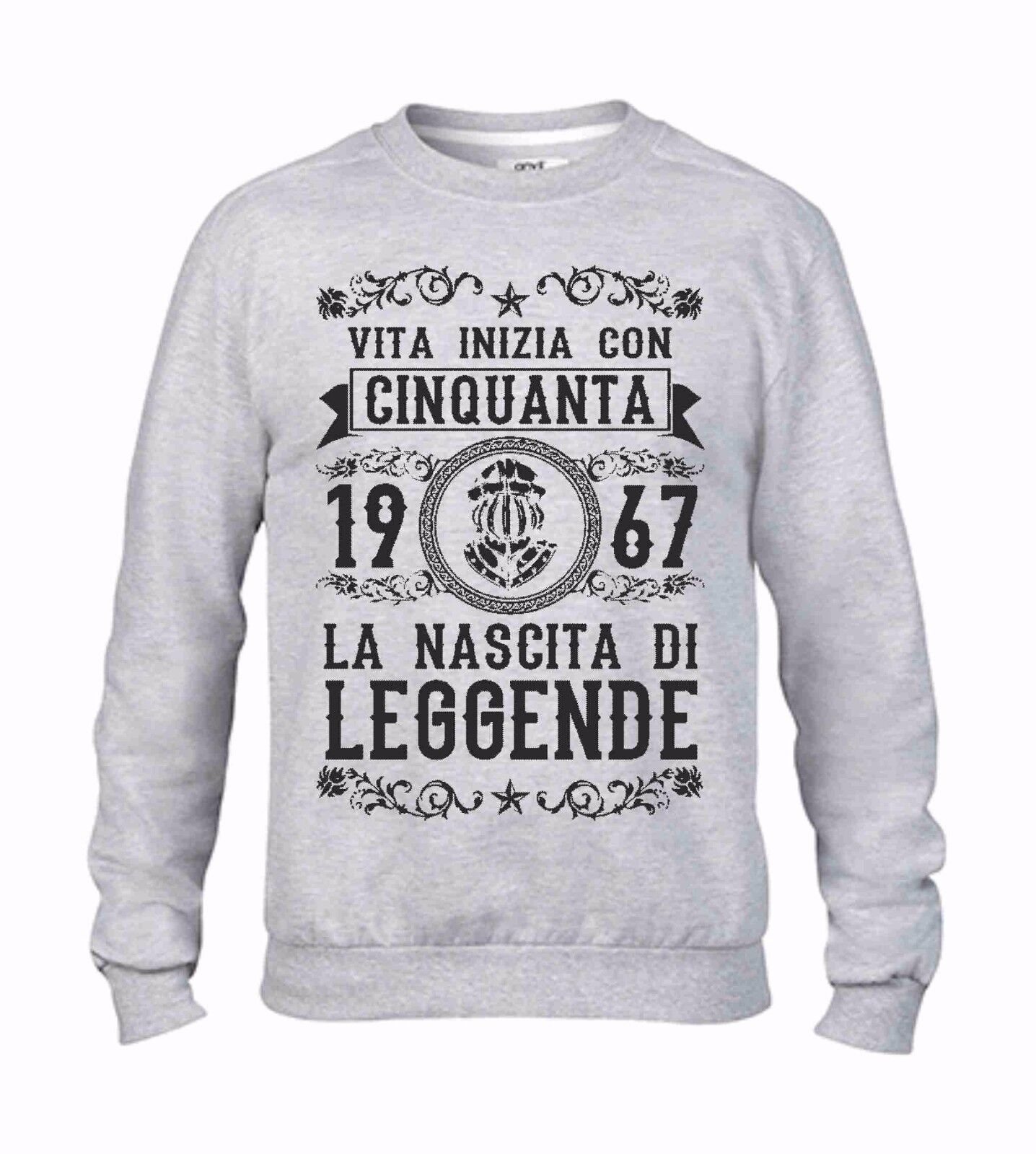 Felpa girocollo Fashion con stampa del tuo mese/anno di nascita: LEGEND