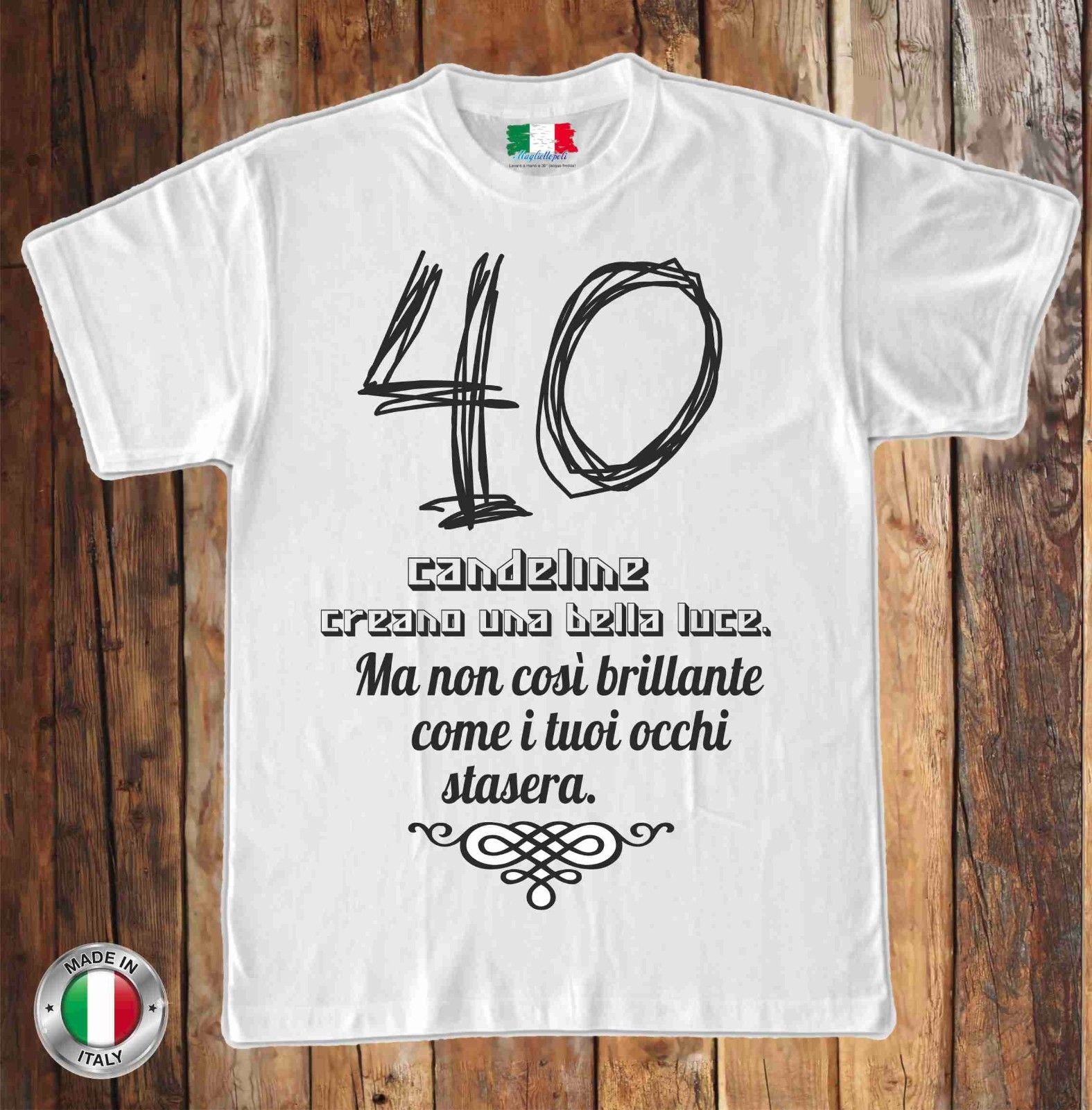 MAGLIETTA IN 100% COTONE UOMO/DONNA PER 40 ANNI TITOLO: CANDELINE