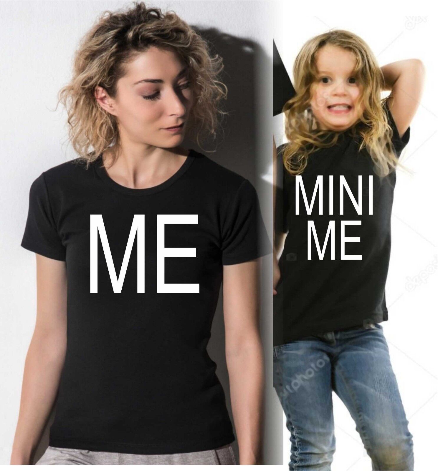 KIT DUE MAGLIETTE NERE  - MADRE E FIGLIA  MINI