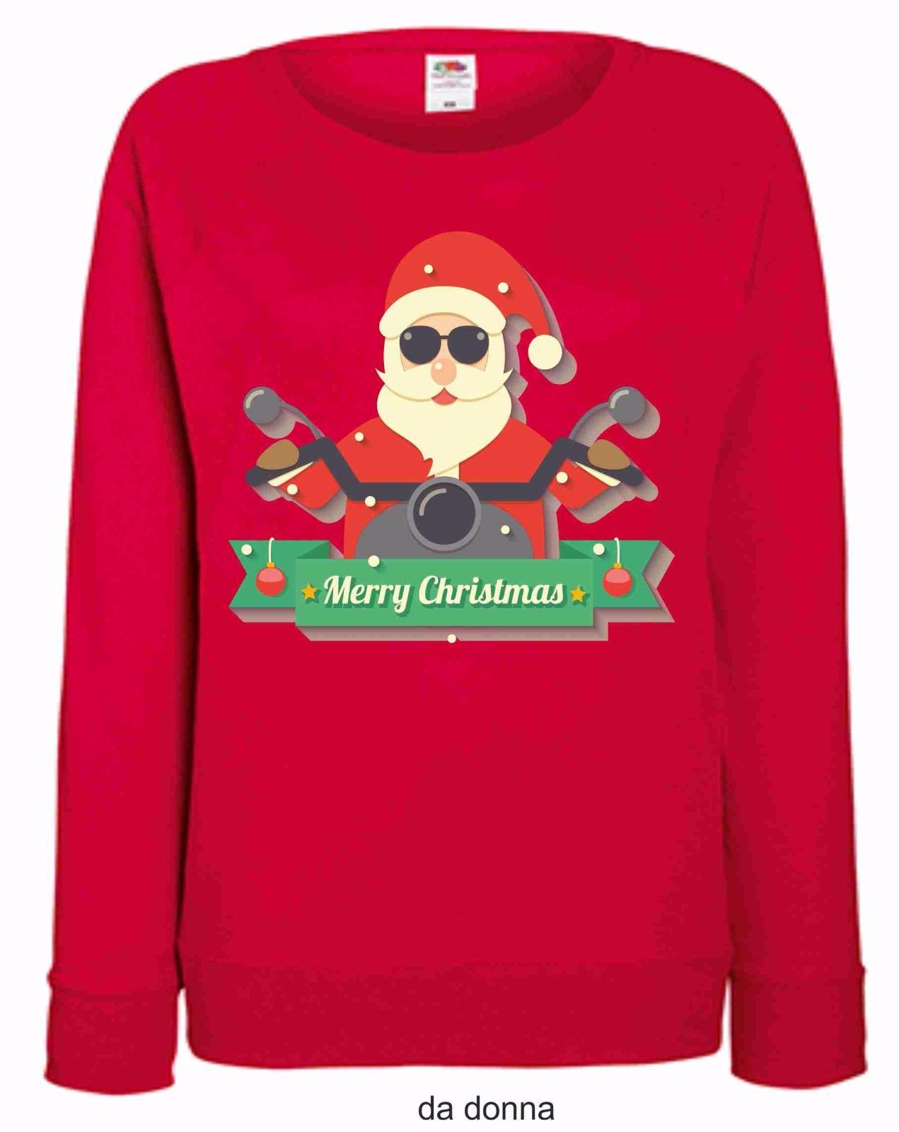FELPA ROSSA UOMO/DONNA FRUIT OF THE LOOM PER IL TUO NATALE: MERRY
