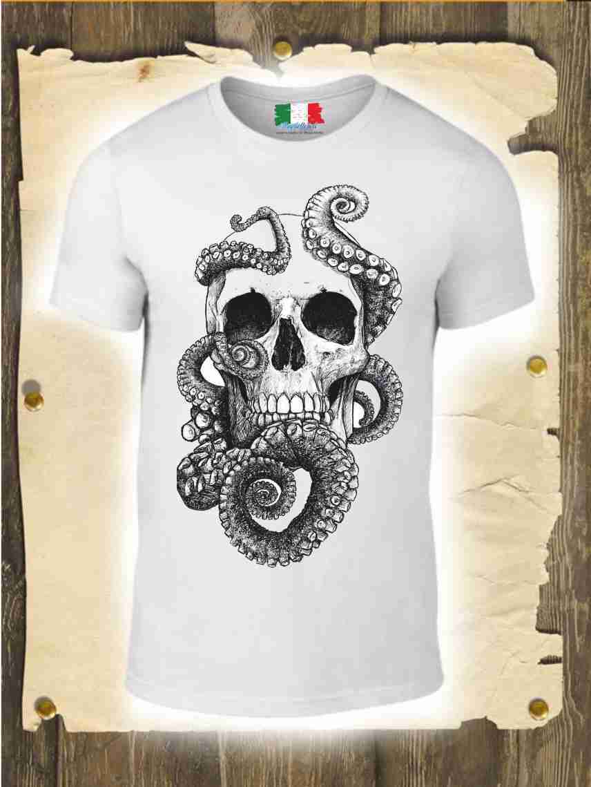 MAGLIETTA MADE IN ITALY PEZZO UNICO REALIZZATO ARTIGIANALMENTE:POLIPO