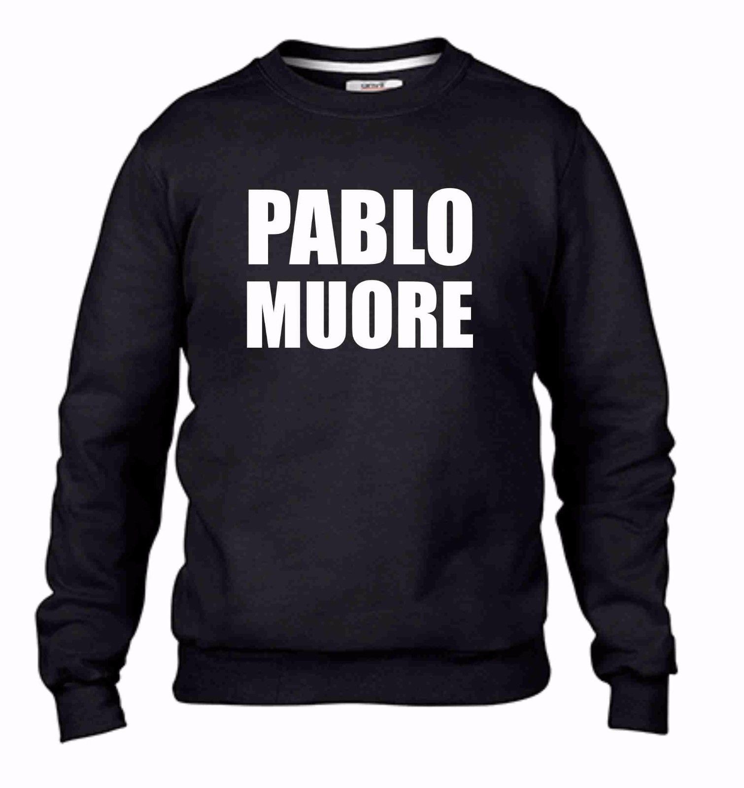 FELPA VARI COLORI  DA UOMO FASHION GIROCOLLO CON STAMPA PABLO MUORE
