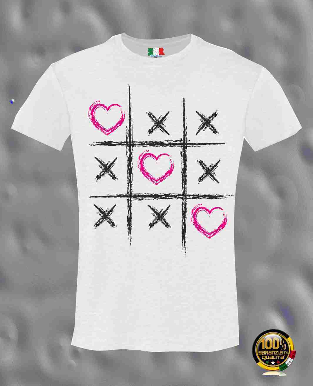 MAGLIETTA MADE IN ITALY PEZZO UNICO TESSUTO FIAMMATO TITOLO TRIS GIOCO