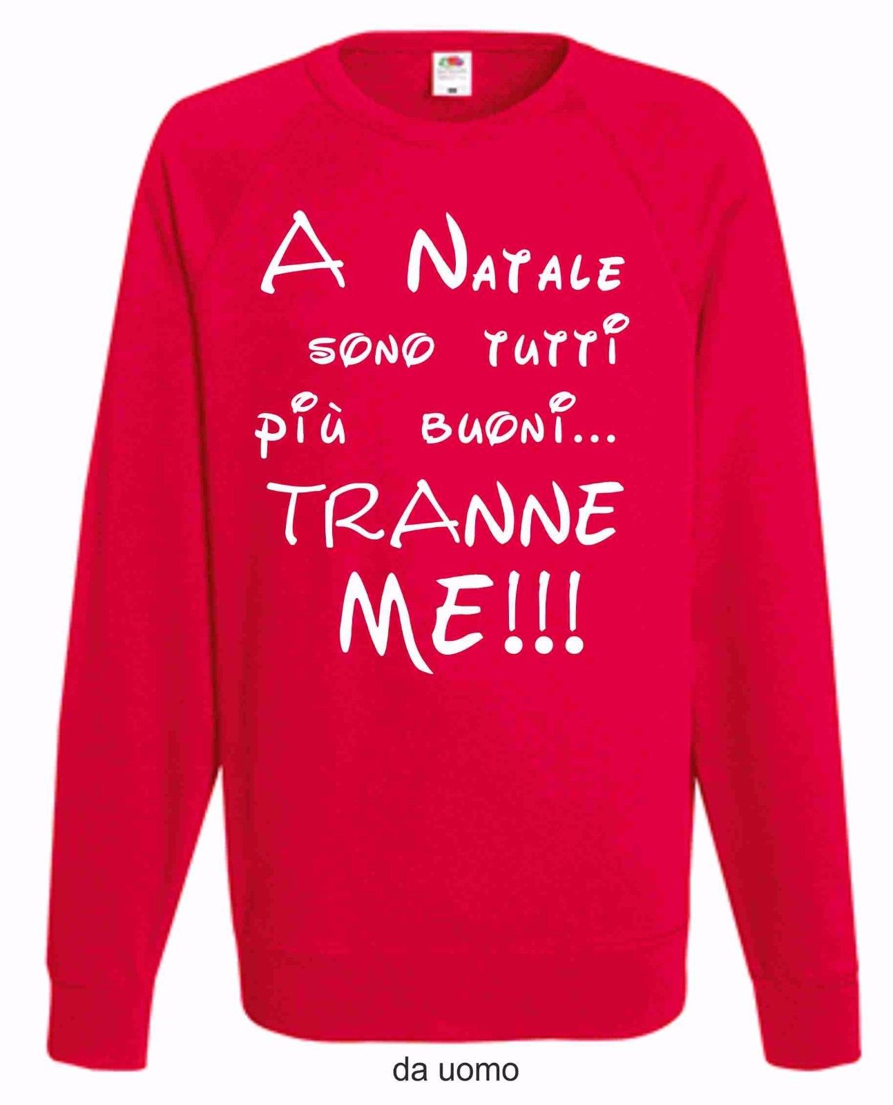 FELPA ROSSA FRUIT OF THE LOOM PER IL TUO NATALE: TUTTI BUONI