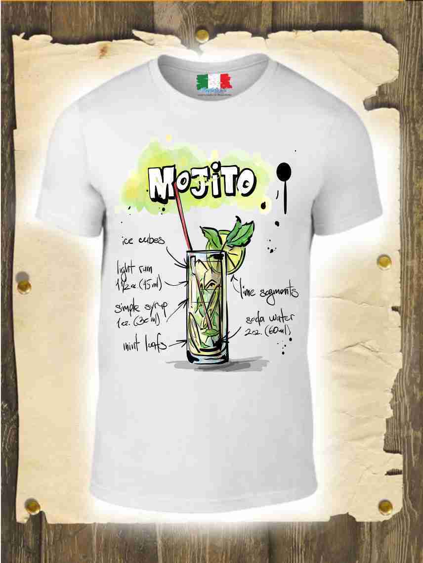 MAGLIETTA MADE IN ITALY PEZZO UNICO REALIZZATO ARTIGIANALMENTE:MOJITO