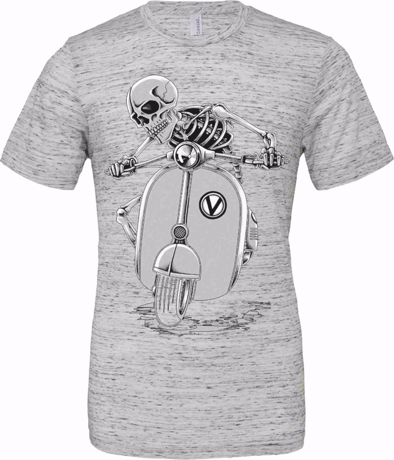 T-shirt unisex Poly-Cotton EFFETTO MARMO con stampa titolo: SKULL MOTO