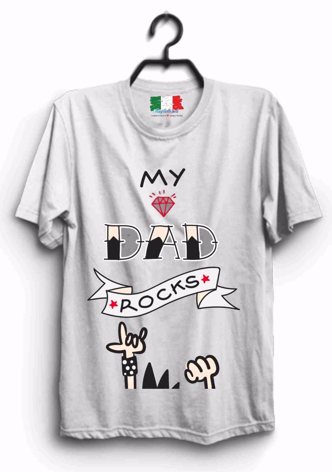 MAGLIETTA MADE IN ITALY IDEA REGALO PER LA FESTA DEL PAPA': DAD ROCK