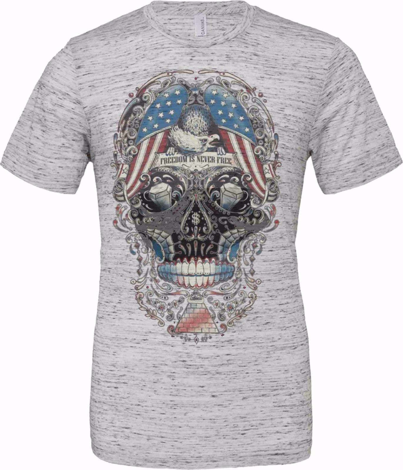 T-shirt unisex Poly-Cotton EFFETTO MARMO con stampa titolo:FREEDOM