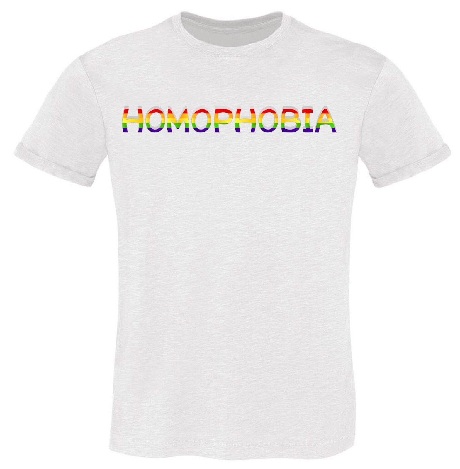 MAGLIETTE FIAMMATE MADE IN ITALY DA UOMO: STOP HOMOPHOBIA SCRITTA