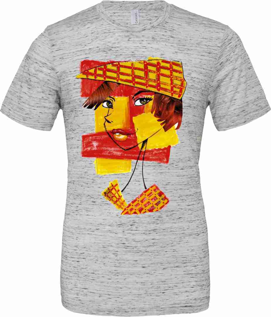 T-shirt unisex Poly-Cotton EFFETTO MARMO con stampa titolo: DONNA VOLTO