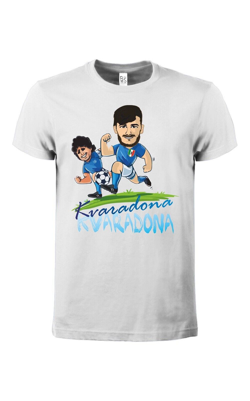 Maglietta unisex bianca con stampa Napoli campione d'Italia