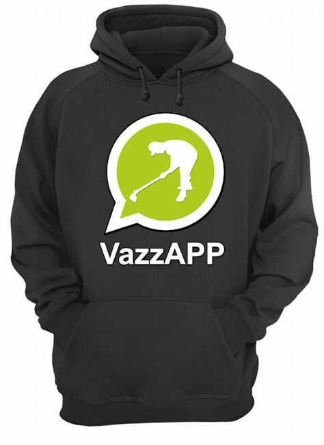 Felpa nera con cappuccio e marsupio con stampa Wa zzap