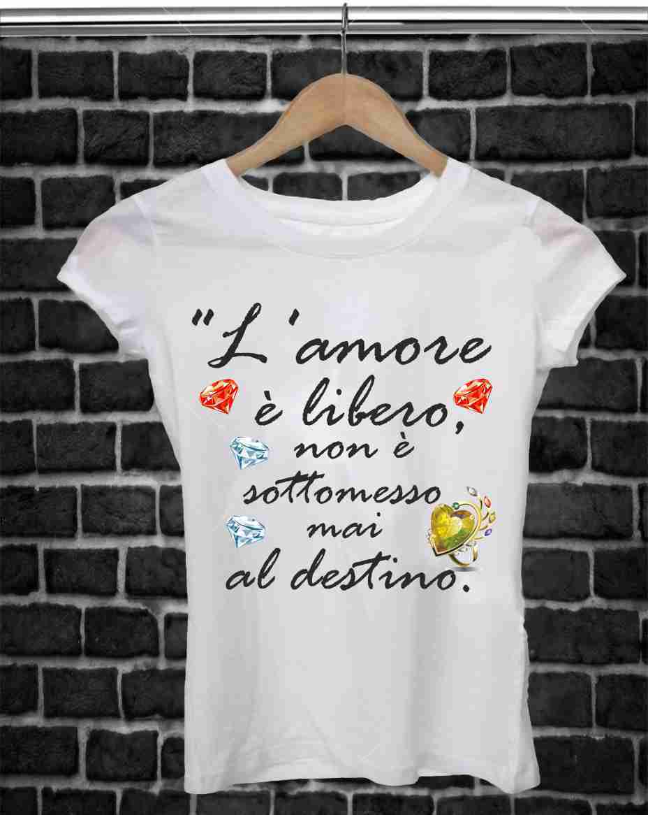 MAGLIETTA MADE IN ITALY PEZZO UNICO REALIZZATO ARTIGIANALMENTE -  AMORE LI