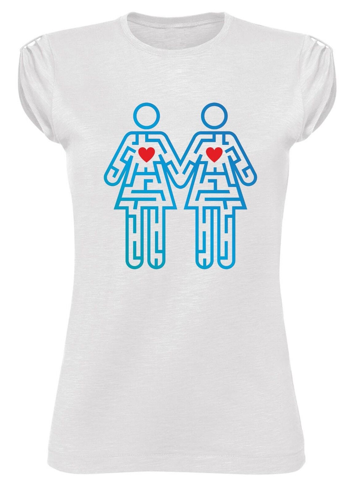 MAGLIETTA DA DONNA MADE IN ITALY TESSUTO FIAMMATO STOP HOMOPHOBIA: DUE DON